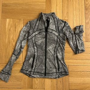 Lululemon workout jacket, white grey black color.